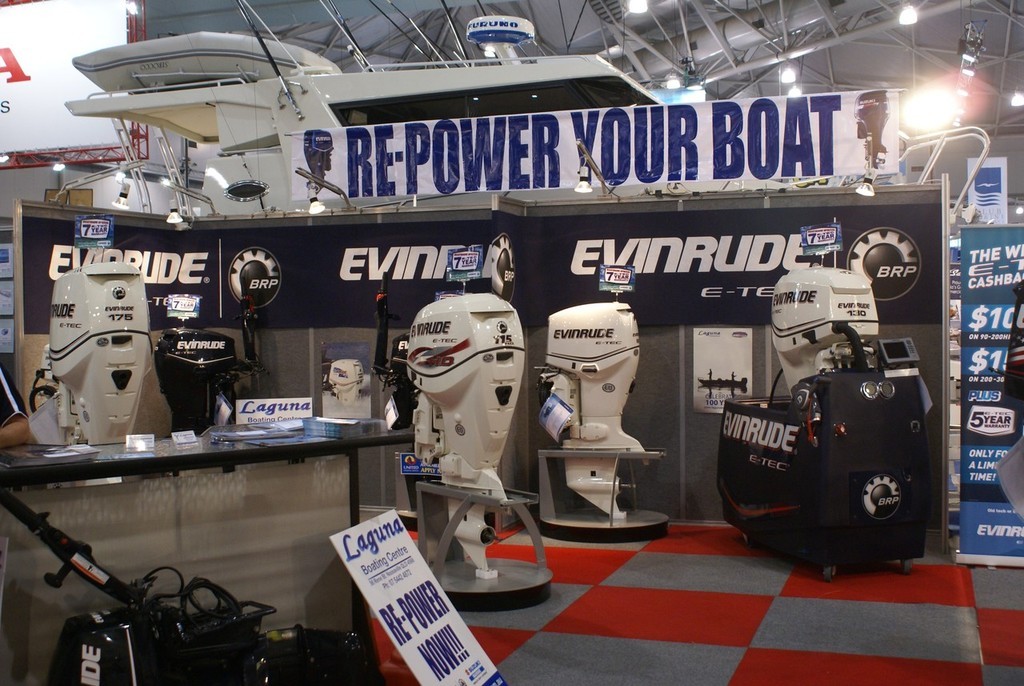 Intending to re-power your boat? Laguna Boating Centre can show you how with to shelf Evinrude engines. - Brisbane show © Bob Wonders